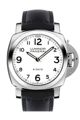 Panerai Luminor Base 8 Days Acciaio Mechanical Black Dial 44Mm Mens Watch Pam00561 White